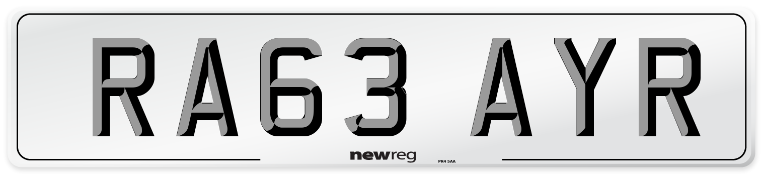 RA63 AYR Number Plate from New Reg